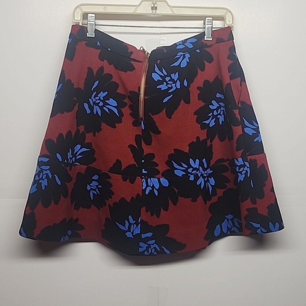 J Crew Firework, Red, Black,  & Blue floral skirt size 8